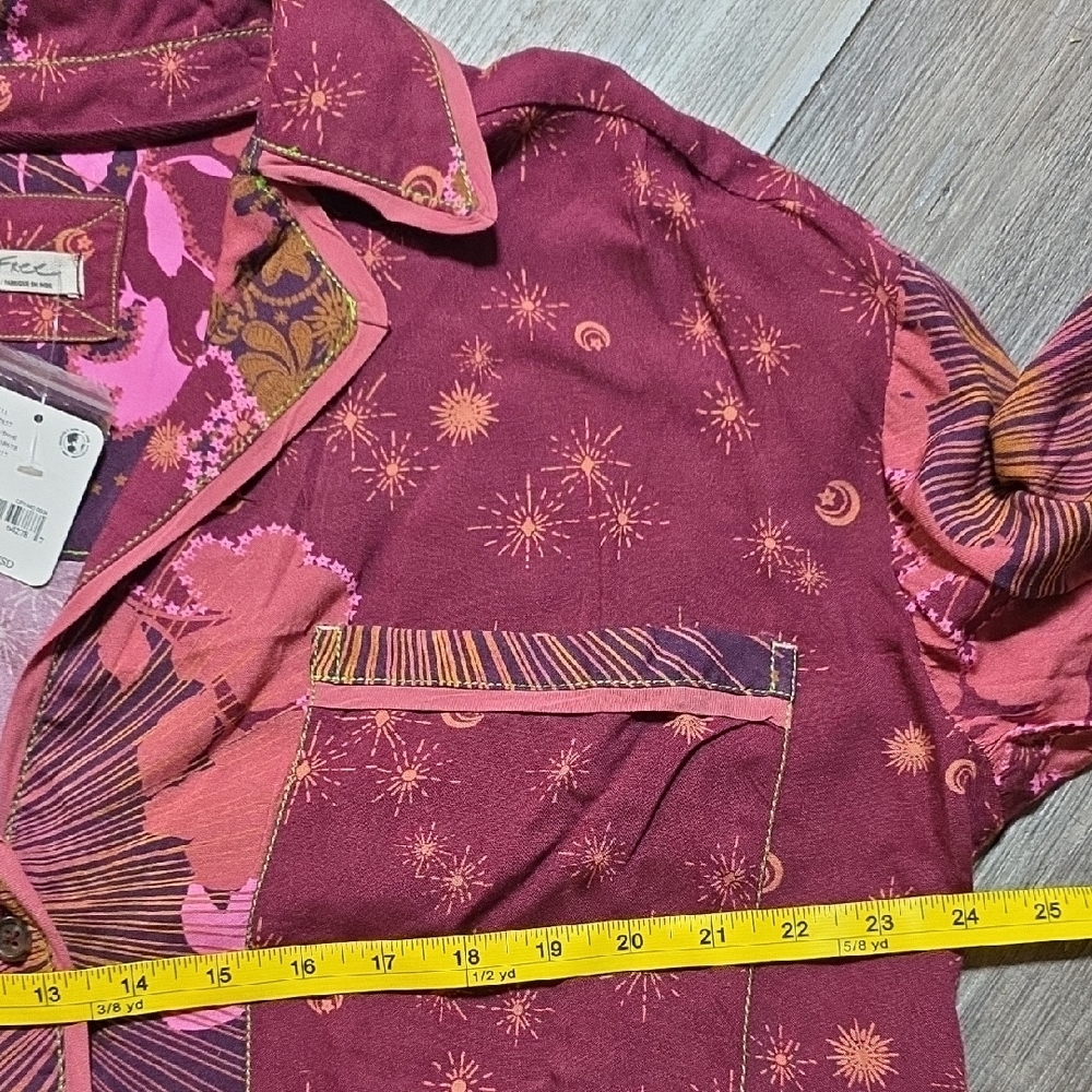 Free People We The Free | Living Good Vibrations Buttondown Pajama Shirt *NWT - Picture 3 of 5